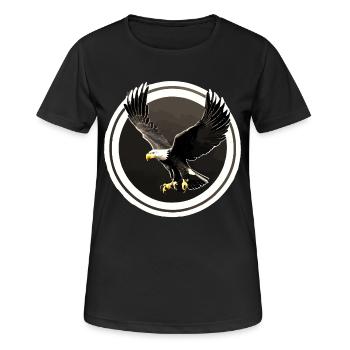 Logo Eagle en rond - T-shirt respirant Femme - noir - Devant - AI Model Female 172 light (172cm)