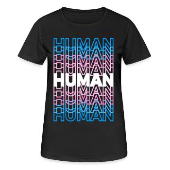 Human Transgender - Women's Breathable T-Shirt - black - Front - AI Model Female 172 light (172cm)