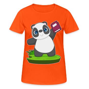 Panda Book - Women's Breathable T-Shirt - neon orange - Front - AI Model Female 172 dark (172cm)