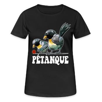 Boules de boules de boules pour pétanque - T-shirt respirant Femme - noir - Devant - AI Model Female 172 light (172cm)