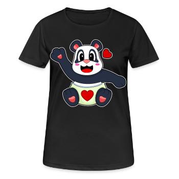Panda Baby Windel - Frauen T-Shirt atmungsaktiv - Schwarz - Vorne - AI Model Female 172 light (172cm)