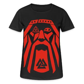 Wikingerkrieger (rot) - Frauen T-Shirt atmungsaktiv - Schwarz - Vorne - AI Model Female 172 light (172cm)