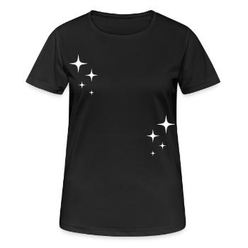 Funkeln Glitzer Sterne - Frauen T-Shirt atmungsaktiv - Schwarz - Vorne - AI Model Female 172 light (172cm)