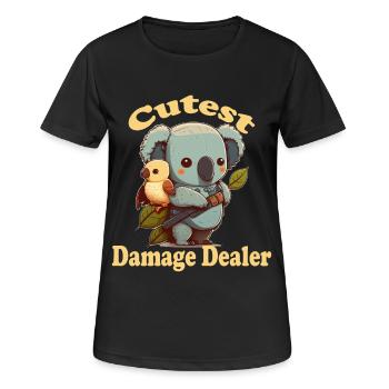Mignon causer des dégâts koala ours avec petit vog - T-shirt respirant Femme - noir - Devant - AI Model Female 172 light (172cm)