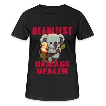Porteur de dégâts le plus meurtrier : l’ours koala avec l’oiseau - T-shirt respirant Femme - noir - Devant - AI Model Female 172 light (172cm)