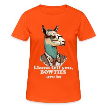 Bowties are in Lama - Women's Breathable T-Shirt - neon orange - Front - AI Model Female 172 dark (172cm)
