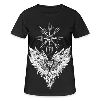 Corbeau Odin Vegvisir Valknut - T-shirt respirant Femme - noir - Devant - AI Model Female 172 light (172cm)