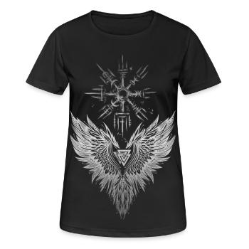 Corbeau Odin Vegvisir Valknut - T-shirt respirant Femme - noir - Devant - AI Model Female 172 light (172cm)