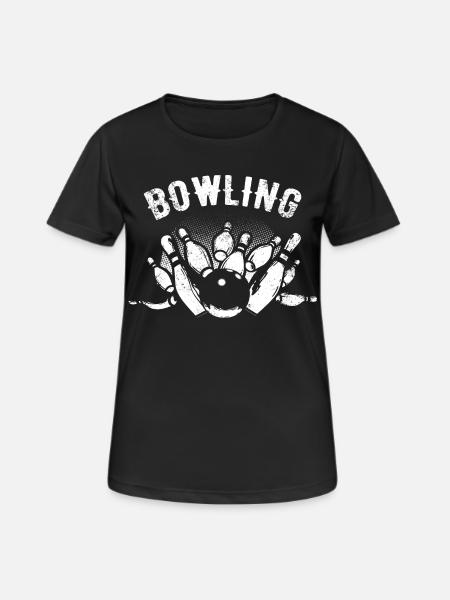 Bowling - Frauen T-Shirt atmungsaktiv - Schwarz