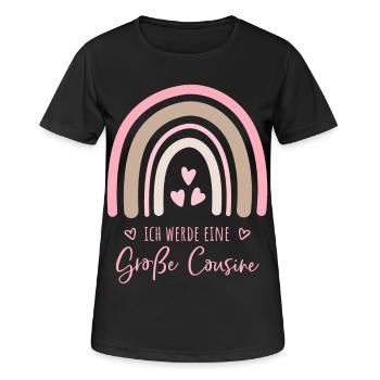 Ich werde eine große Cousine Boho Regenbogen - Frauen T-Shirt atmungsaktiv - Schwarz - Vorne - AI Model Female 172 light (172cm)