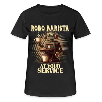Robobarista Kaffee kochender Roboter - Frauen T-Shirt atmungsaktiv - Schwarz - Vorne - AI Model Female 172 light (172cm)