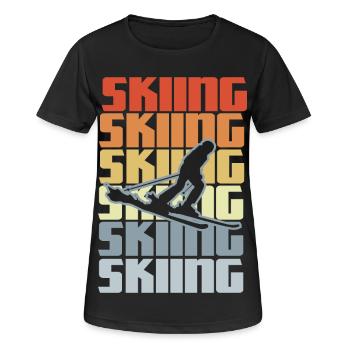 Skiing area - Women's Breathable T-Shirt - black - Front - AI Model Female 172 light (172cm)