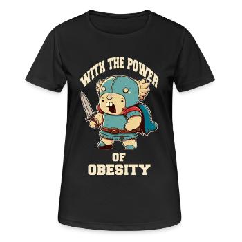 Little Sword Warrior with the Power of Obesity - Women's Breathable T-Shirt - black - Front - AI Model Female 172 light (172cm)