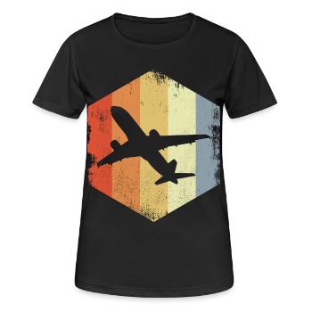 Avion à réaction vintage - T-shirt respirant Femme - noir - Devant - AI Model Female 172 light (172cm)