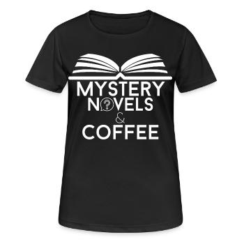 Amateur de livres, romans policiers et café - T-shirt respirant Femme - noir - Devant - AI Model Female 172 light (172cm)