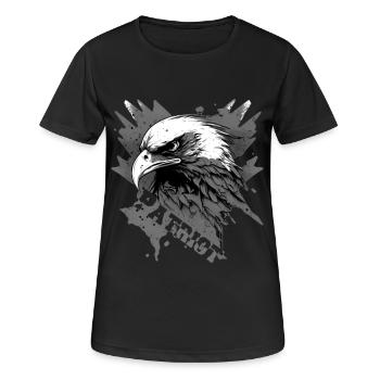 Patriotischer Adler mit Schriftzug - Frauen T-Shirt atmungsaktiv - Schwarz - Vorne - AI Model Female 172 light (172cm)
