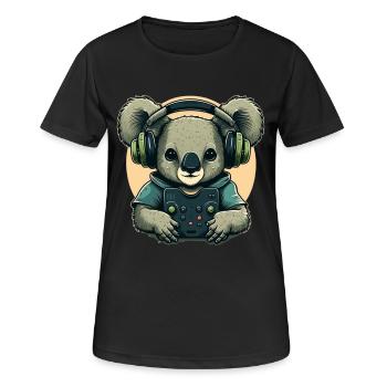 Koalabär mit Walkman - Frauen T-Shirt atmungsaktiv - Schwarz - Vorne - AI Model Female 172 light (172cm)
