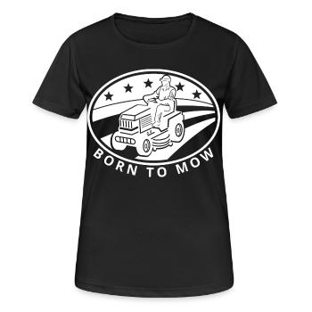 Citation amusante de jardinage née pour tondre - T-shirt respirant Femme - noir - Devant - AI Model Female 172 light (172cm)