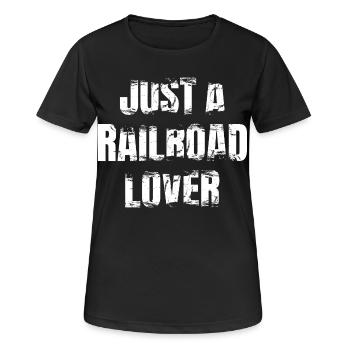 Zugliebhaber - Frauen T-Shirt atmungsaktiv - Schwarz - Vorne - AI Model Female 172 light (172cm)