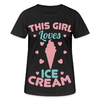Little ice cream lover - Women's Breathable T-Shirt - black - Front - AI Model Female 172 light (172cm)