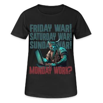 Monday work Programming Vikings - Women's Breathable T-Shirt - black - Front - AI Model Female 172 light (172cm)