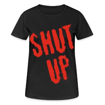 Sei still! (rot) - Frauen T-Shirt atmungsaktiv - Schwarz - Vorne - AI Model Female 172 light (172cm)