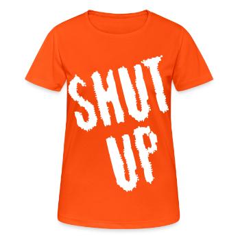Be quiet! (white) - Women's Breathable T-Shirt - neon orange - Front - AI Model Female 172 dark (172cm)