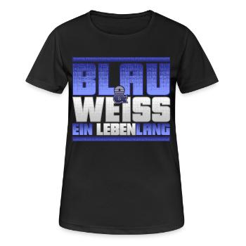 Blau Weiss ein Leben Lang - Frauen T-Shirt atmungsaktiv - Schwarz - Vorne - AI Model Female 172 light (172cm)