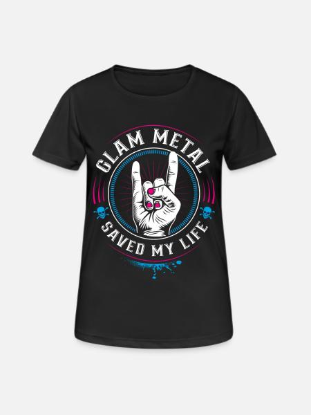 Glam Metal saved my Life - Mano cornut Devil Horns - Women's Breathable T-Shirt - black