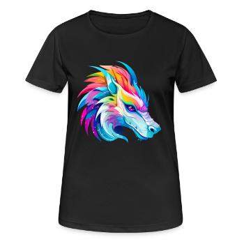 Tête de Dragon Arc-en-ciel - T-shirt respirant Femme - noir - Devant - AI Model Female 172 light (172cm)