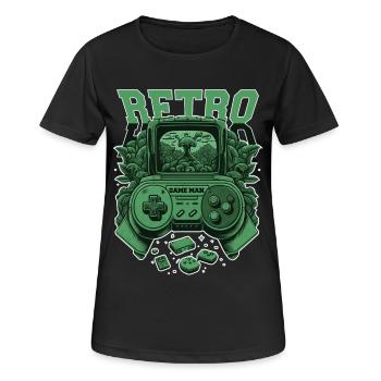 Console rétro - T-shirt respirant Femme - noir - Devant - AI Model Female 172 light (172cm)