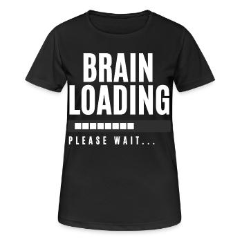 Brain Loading bitte warten - Frauen T-Shirt atmungsaktiv - Schwarz - Vorne - AI Model Female 172 light (172cm)