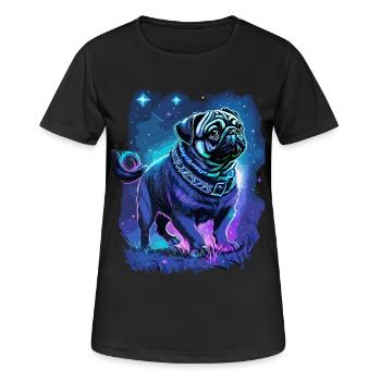 Carlin Chien Minuit Magique - T-shirt respirant Femme - noir - Devant - AI Model Female 172 light (172cm)
