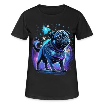 Chien carlin magique de minuit - T-shirt respirant Femme - noir - Devant - AI Model Female 172 light (172cm)