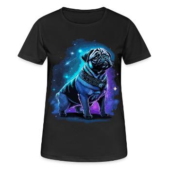Neon Carlin Chien Minuit Magique - T-shirt respirant Femme - noir - Devant - AI Model Female 172 light (172cm)