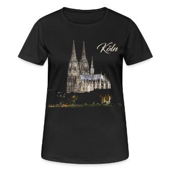 Köln - Frauen T-Shirt atmungsaktiv - Schwarz - Vorne - AI Model Female 172 light (172cm)
