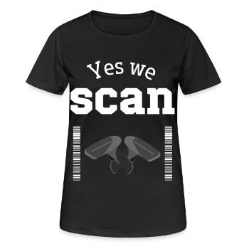 Oui, nous scannons, scanner, code-barres - T-shirt respirant Femme - noir - Devant - AI Model Female 172 light (172cm)