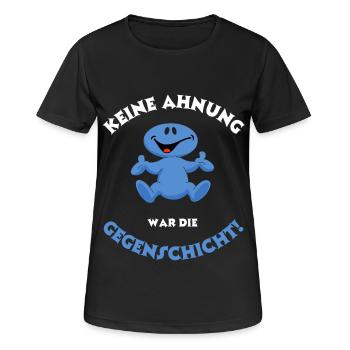 Keine Ahnung, war die andere Schicht/Gegenschicht - Frauen T-Shirt atmungsaktiv - Schwarz - Vorne - AI Model Female 172 light (172cm)