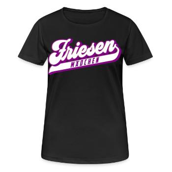 Friesen Mädchen | Farben änderbar - Frauen T-Shirt atmungsaktiv - Schwarz - Vorne - AI Model Female 172 light (172cm)