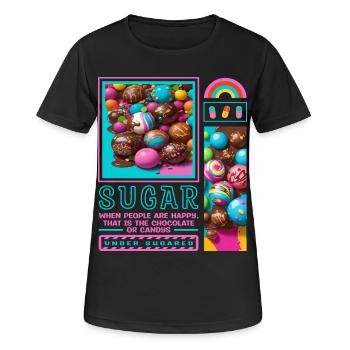 Zucker Mensch - Frauen T-Shirt atmungsaktiv - Schwarz - Vorne - AI Model Female 172 light (172cm)