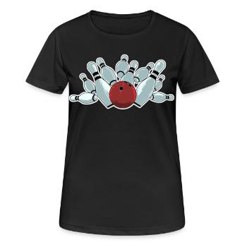 Bowling Strike - Women's Breathable T-Shirt - black - Front - AI Model Female 172 light (172cm)