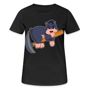 Maulwurf Bergarbeiter Spitzhacke Bergbau - Frauen T-Shirt atmungsaktiv - Schwarz - Vorne - AI Model Female 172 light (172cm)