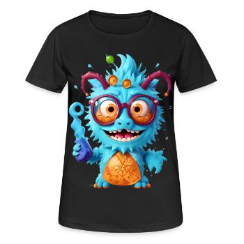 Professeur Monster - T-shirt respirant Femme - noir - Devant - AI Model Female 172 light (172cm)