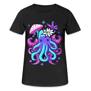 Calmar de poulpe otaku Otaku Kawaii - T-shirt respirant Femme - noir - Devant - AI Model Female 172 light (172cm)