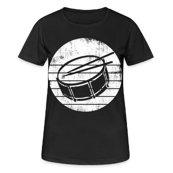 Dessin de caisse claire - T-shirt respirant Femme - noir - Devant - AI Model Female 172 light (172cm)