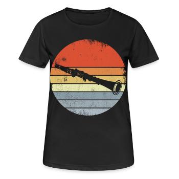 Vintage Clarinet Drawing - Women's Breathable T-Shirt - black - Front - AI Model Female 172 light (172cm)