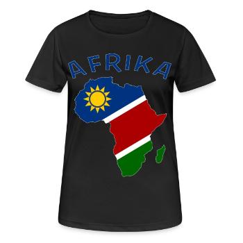 Namibia Landkarte Afrika - Frauen T-Shirt atmungsaktiv - Schwarz - Vorne - AI Model Female 172 light (172cm)