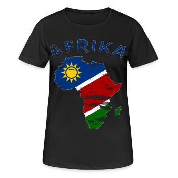 Namibia Map of Africa used - Women's Breathable T-Shirt - black - Front - AI Model Female 172 light (172cm)