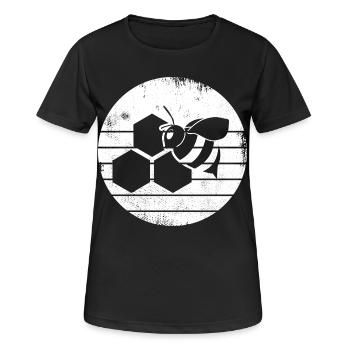 Honigbiene Skizze - Frauen T-Shirt atmungsaktiv - Schwarz - Vorne - AI Model Female 172 light (172cm)