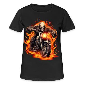 Motorcyclists in the fire - Women's Breathable T-Shirt - black - Front - AI Model Female 172 light (172cm)